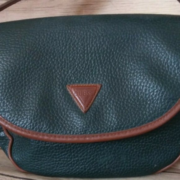 Guess Handbags - Vintage 90's GUESS Green Pebbled Leather Purse